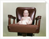 1960s Chubby Bald Baby Wearing Cloth Diaper Sitting In Executive Office Business Chair by Anonymous