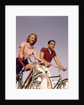 1950s 1960s Couple Man Woman Riding Bicycles Outdoors by Anonymous