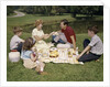 1960s Family Mother Father Daughter And Two Sons Picnicking In Park Outdoor by Anonymous
