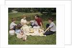 1960s Family Mother Father Daughter And Two Sons Picnicking In Park Outdoor by Anonymous