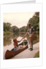 1960s Young Couple Loading Picnic Basket Thermos Into Canoe by Anonymous