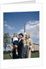1960s Portrait Family Standing Together In Front Of Church Outdoor by Anonymous