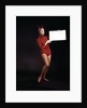 1960s Young Woman In Red Devil Costume Holding Sign Board In Hands by Anonymous