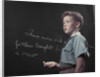 1950s Boy with Freckles At History Class Blackboard Writing Gettysburg Address With Chalk by Anonymous