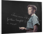 1950s Boy with Freckles At History Class Blackboard Writing Gettysburg Address With Chalk by Anonymous