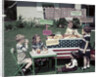 1950s Girls And Boys In Business With A Lemonade And Snack Food Stand On The 4th Of July by Anonymous