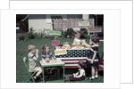 1950s Girls And Boys In Business With A Lemonade And Snack Food Stand On The 4th Of July by Anonymous