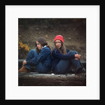 1970s Two Sad Serious Teenage Girls Sitting Back To Back Outside by Anonymous