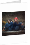 1970s Two Sad Serious Teenage Girls Sitting Back To Back Outside by Anonymous