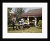 1960s Two Teenaged Couples Having Barbecue In Suburban Backyard by Anonymous