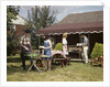 1960s Two Teenaged Couples Having Barbecue In Suburban Backyard by Anonymous