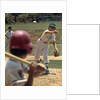 1970s Little League Baseball Game Boy Pitcher Throwing Ball To Batter by Anonymous