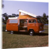 1970s Orange and White Volkswagen Bus Westfalia Motor Home by Anonymous