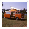 1970s Orange and White Volkswagen Bus Westfalia Motor Home by Anonymous