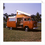 1970s Orange and White Volkswagen Bus Westfalia Motor Home by Anonymous