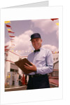 1950s 1960s Mechanic Holding Check List On Clipboard by Anonymous