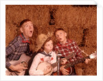 1950s 1960s Two Brothers And A Sister Playing Instruments Guitars And Banjo Singing Country Music by Anonymous
