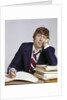 1970s Business Man Exhausted Expression Hand To Face Leaning On Pile Paperwork by Anonymous