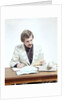 1970s Business Man At Desk Handling Paperwork Office Telephone by Anonymous