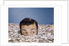 1960s Top Of Head And Eyes Of Man Looking Out From Pile Of Coins Studio Symbolic Currency by Anonymous