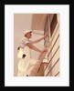 1950s 1960s Man House Painter Up Ladder Painting Window Shutter by Anonymous