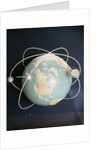 1950s 1960s Model Of Satellites Orbiting The Globe by Anonymous