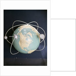 1950s 1960s Model Of Satellites Orbiting The Globe by Anonymous