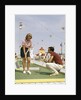 1950s 1960s Young Couple Man Woman Play Miniature Golf Summer Amusement by Anonymous