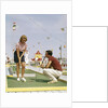 1950s 1960s Young Couple Man Woman Play Miniature Golf Summer Amusement by Anonymous
