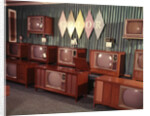 1960s Display Of Color Television Sets For Sale In Department Store by Anonymous