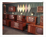 1960s Display Of Color Television Sets For Sale In Department Store by Anonymous