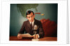 1960s Reporter Reading News Into Microphone With Global Map In Background by Anonymous