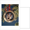 1960s 1970s Picture German Shepherd Dog On Christmas Tree Ornament by Anonymous