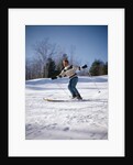 1970s Man In Scandinavian Sweater Downhill Skiing by Anonymous