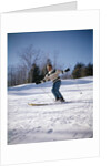 1970s Man In Scandinavian Sweater Downhill Skiing by Anonymous