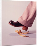 1970s Man About To Slip On Banana Peel by Anonymous