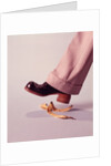 1970s Man About To Slip On Banana Peel by Anonymous