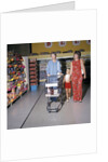1970s Two Women Small Girl Walking Down Supermarket Grocery Store Aisle Woman Pushing Cart by Anonymous