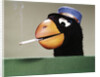 1970s Parrot Head Costume Hand Puppet With Smoking Cigarette In Its Beak by Anonymous