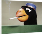 1970s Parrot Head Costume Hand Puppet With Smoking Cigarette In Its Beak by Anonymous