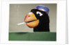 1970s Parrot Head Costume Hand Puppet With Smoking Cigarette In Its Beak by Anonymous