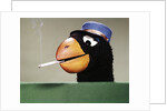1970s Parrot Head Costume Hand Puppet With Smoking Cigarette In Its Beak by Anonymous