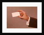 1960s 1970s Man Hand Holding Blank Business Card by Anonymous