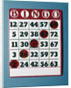 1960s Bingo Card With Red Markers In A Winning Game by Anonymous