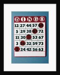 1960s Bingo Card With Red Markers In A Winning Game by Anonymous