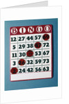 1960s Bingo Card With Red Markers In A Winning Game by Anonymous