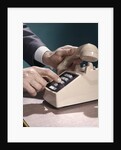 1960s 1970s Man Hands Businessman Salesman Dialing Touch Tone Telephone by Anonymous