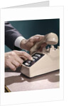 1960s 1970s Man Hands Businessman Salesman Dialing Touch Tone Telephone by Anonymous