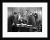 1930s Worried Business Group In Office Meeting Around The Boss' Desk by Anonymous