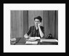 1940s Worried Woman Businesswoman Executive At Desk Thinking by Anonymous